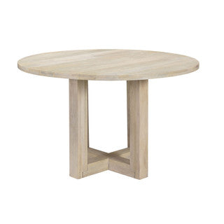 48” White Wash Wood Dining Table