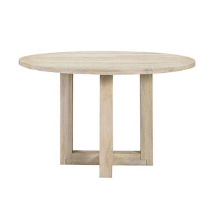 48” White Wash Wood Dining Table