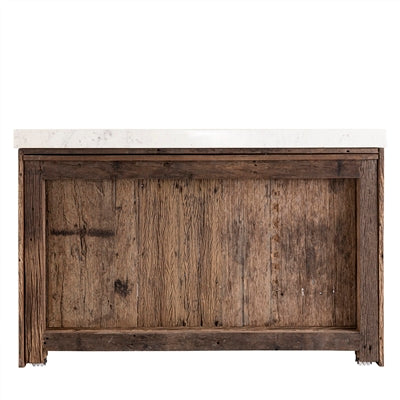 Reclaimed Wood Island/Bar Table with a Marble Top