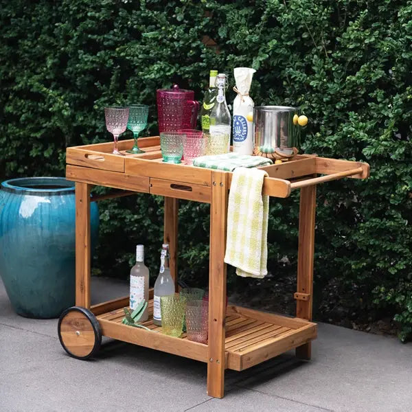 Acacia Wood Bar Cart indoor/outdoor