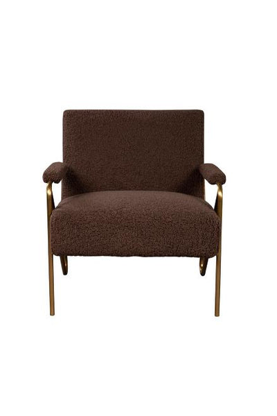 Gold Iron & Chocolate Boucle’ Chair