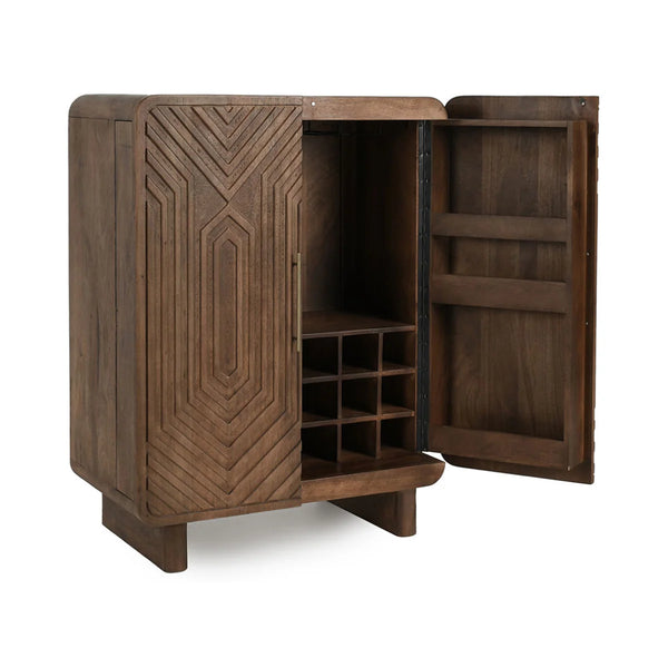 Modern Mango Wood Bar Cabinet