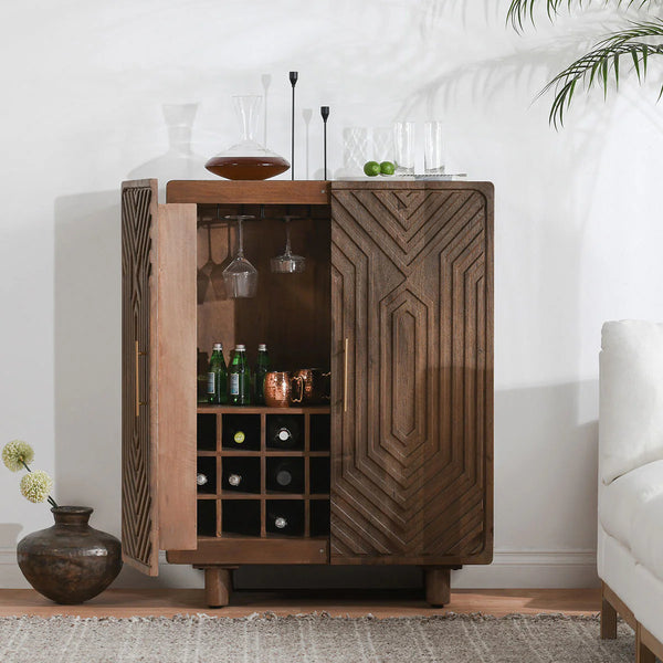 Modern Mango Wood Bar Cabinet