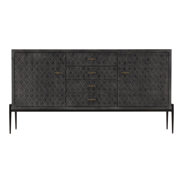 4 Drawer Oak & Marble Sideboard