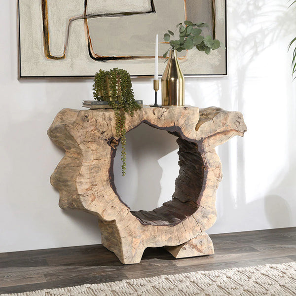 Hand Carved Tamarind Wood Console