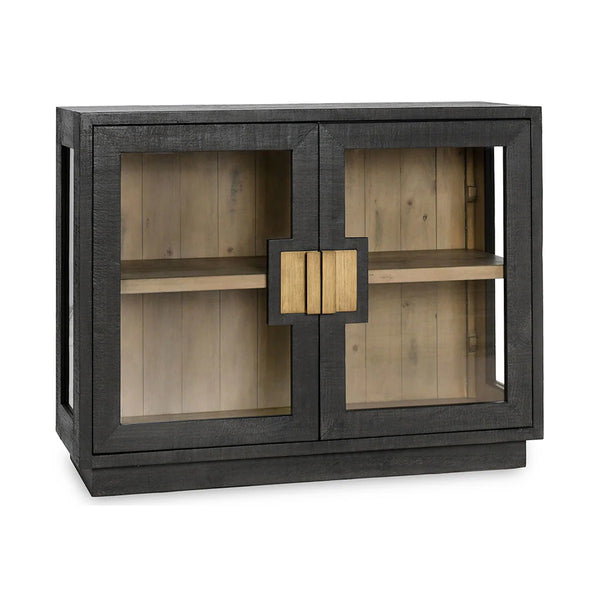 Reclaimed Pine & Glass 2 Door Cabinet