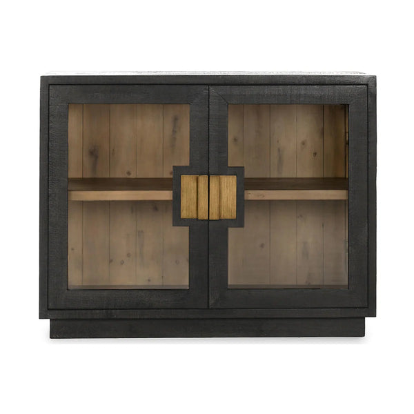 Reclaimed Pine & Glass 2 Door Cabinet