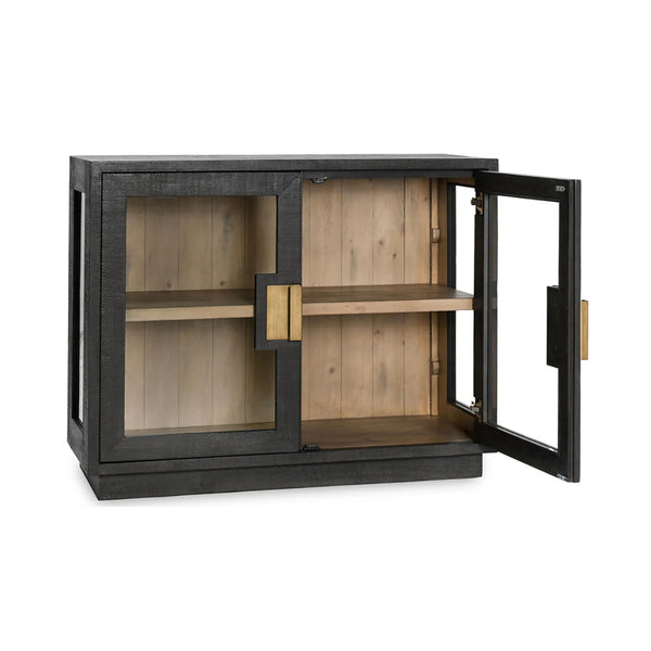 Reclaimed Pine & Glass 2 Door Cabinet
