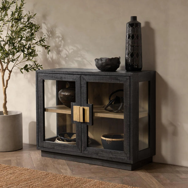 Reclaimed Pine & Glass 2 Door Cabinet