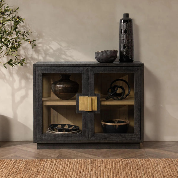Reclaimed Pine & Glass 2 Door Cabinet