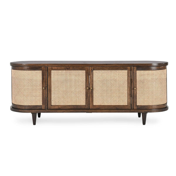Mid-century Modern Mango & Cane Cabinet