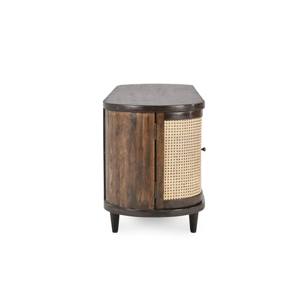 Mid-century Modern Mango & Cane Cabinet