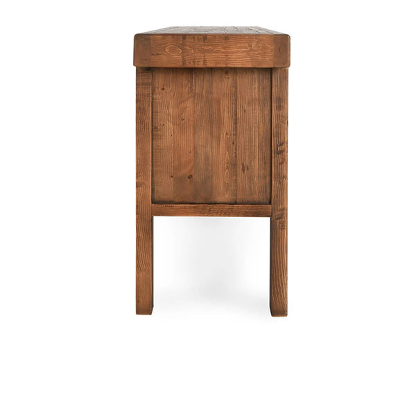 Reclaimed Carved Wood Drawers Console