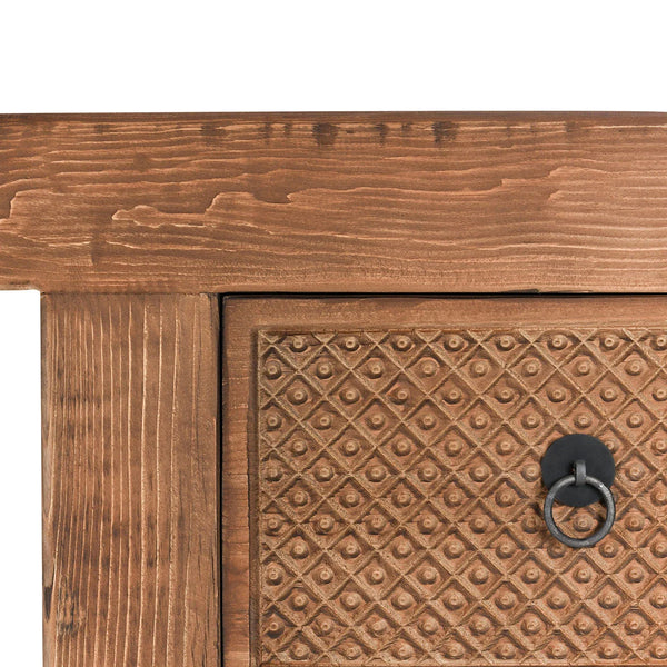 Reclaimed Carved Wood Drawers Console