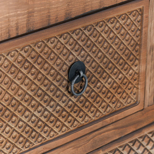 Reclaimed Carved Wood Drawers Console