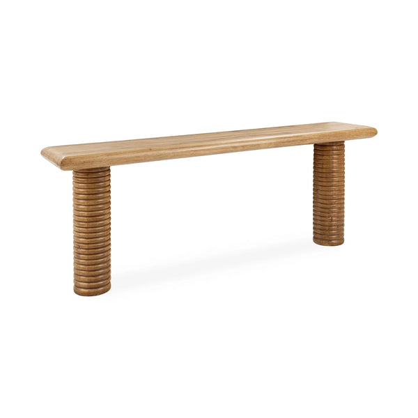 Reclaimed Wood Ribbed Column Console