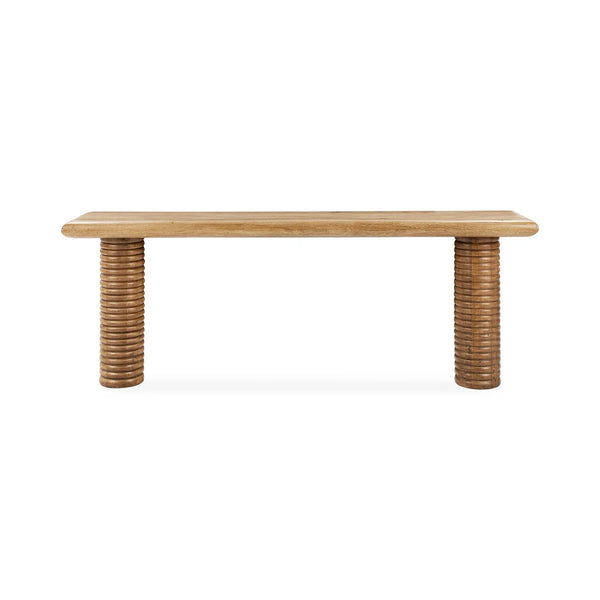 Reclaimed Wood Ribbed Column Console