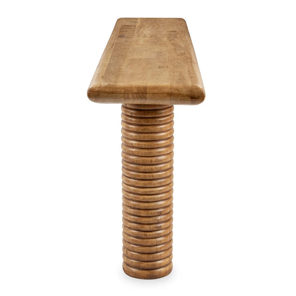 Reclaimed Wood Ribbed Column Console
