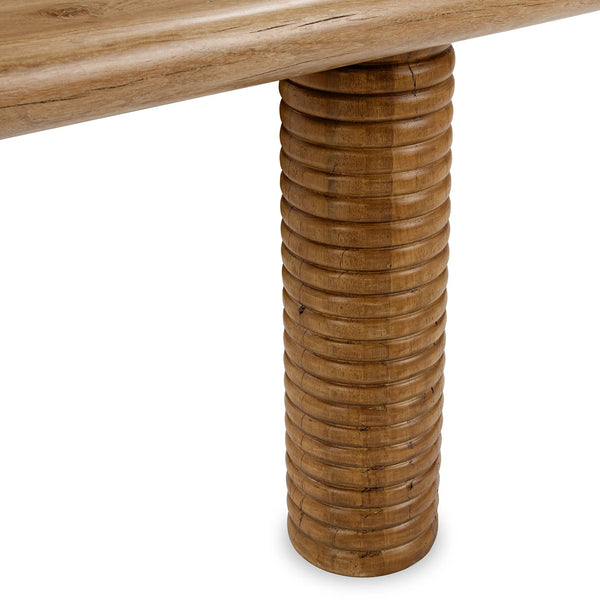 Reclaimed Wood Ribbed Column Console
