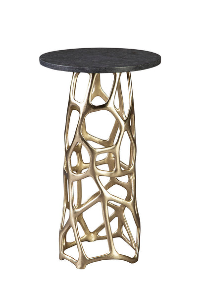 Freeform Gold Aluminum & Granite Side Table
