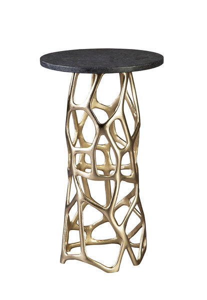 Freeform Gold Aluminum & Granite Side Table