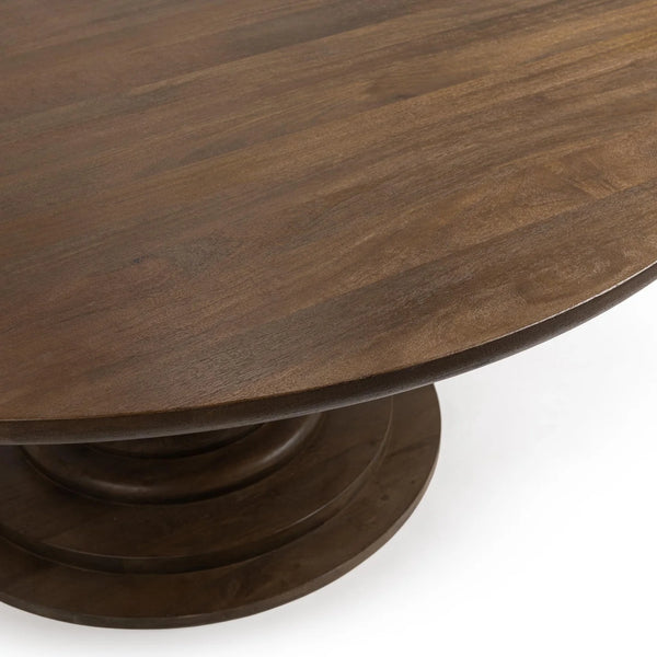 72” Solid Mango Wood Dining Table w/ Rounded Edge
