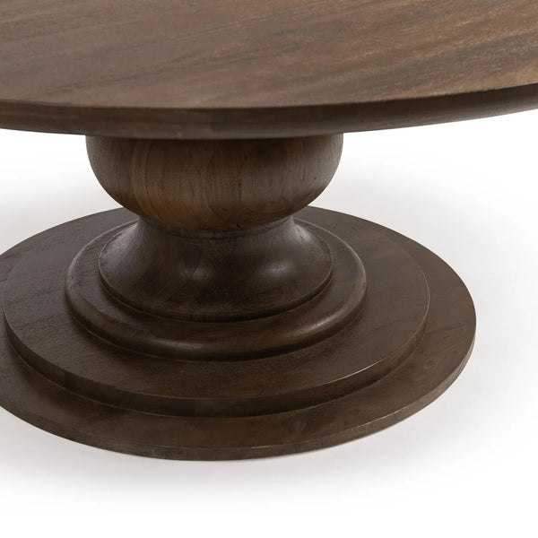72” Solid Mango Wood Dining Table w/ Rounded Edge