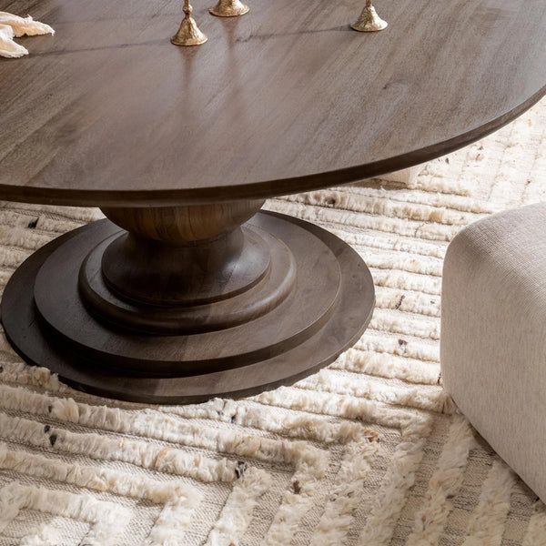 72” Solid Mango Wood Dining Table w/ Rounded Edge