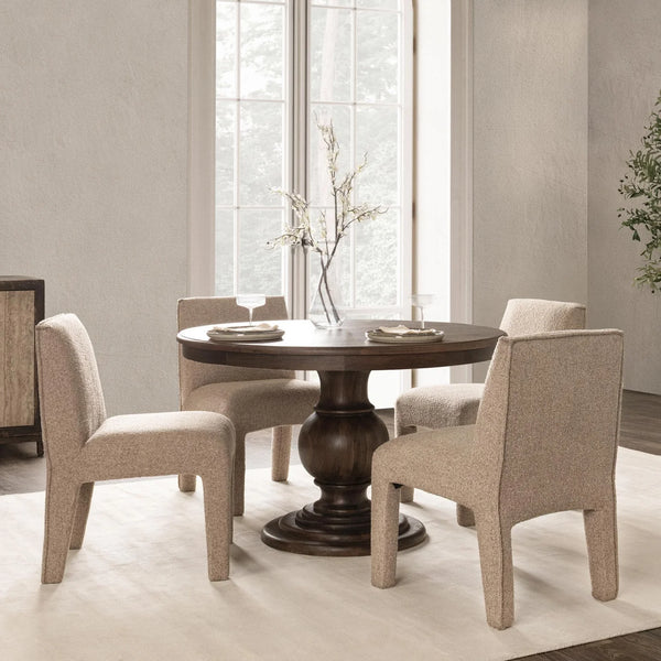 48” Solid Mango Wood Dining Table w/ Beveled Edge