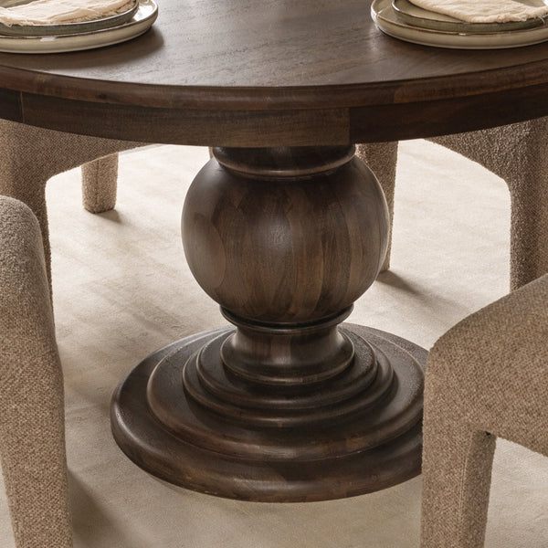 48” Solid Mango Wood Dining Table w/ Beveled Edge