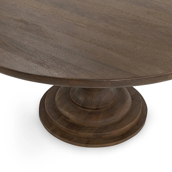 60” Solid Mango Wood Dining Table w/ Rounded Edge