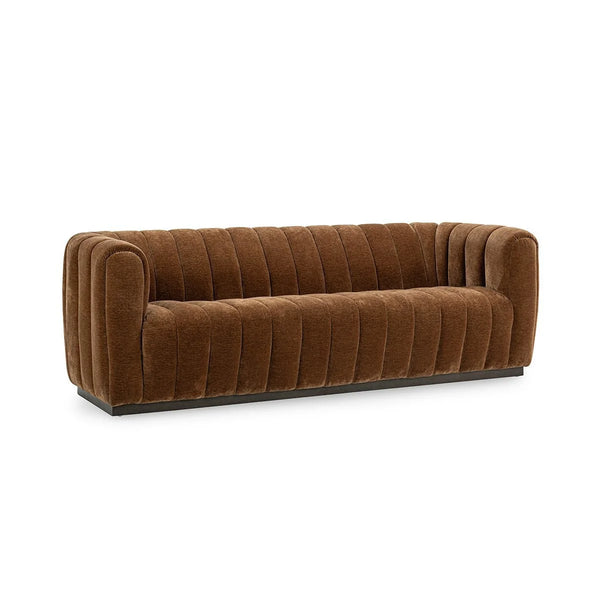 Bronze Velvet Channel Sofa