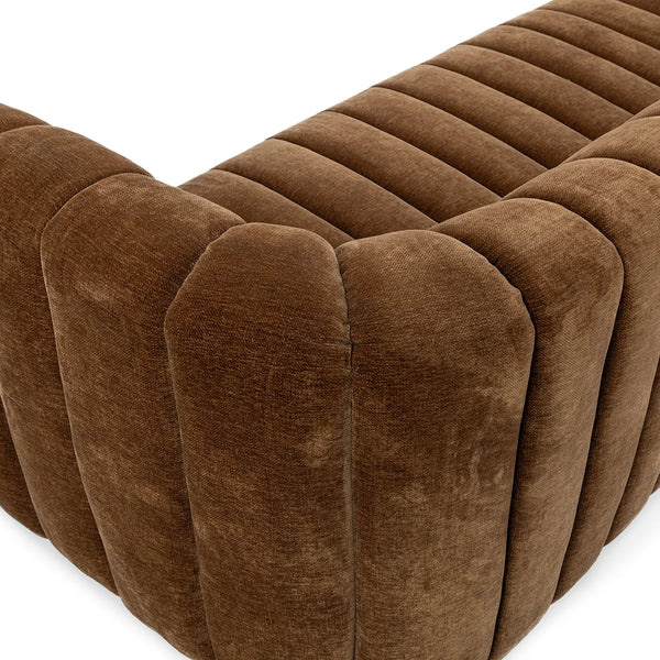 Bronze Velvet Channel Sofa