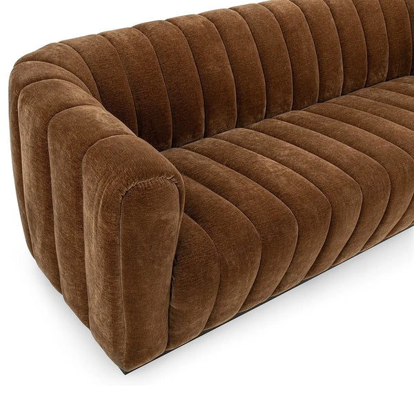 Bronze Velvet Channel Sofa
