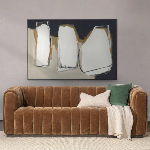 Bronze Velvet Channel Sofa
