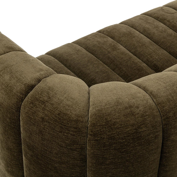 Olive Velvet Channel Sofa