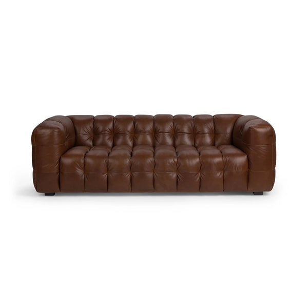 Top Grain Tufted Leather Sofa