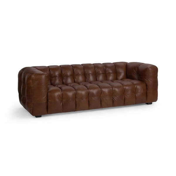 Top Grain Tufted Leather Sofa