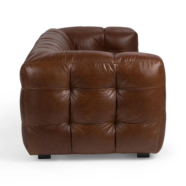 Top Grain Tufted Leather Sofa