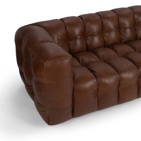 Top Grain Tufted Leather Sofa