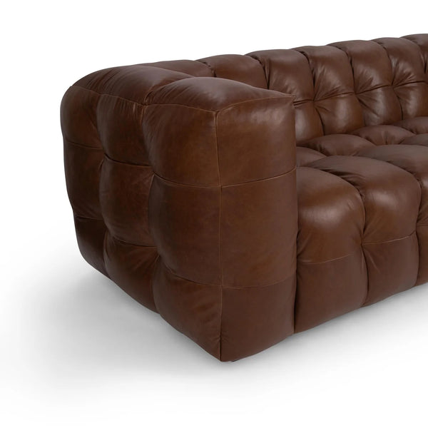 Top Grain Tufted Leather Sofa