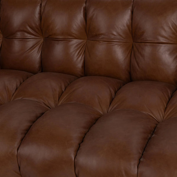 Top Grain Tufted Leather Sofa