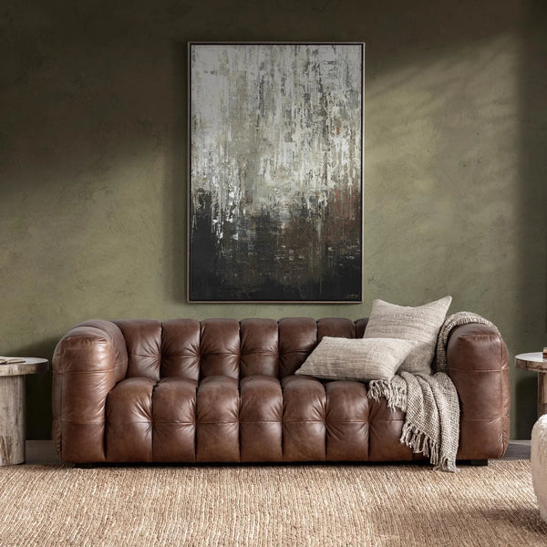 Top Grain Tufted Leather Sofa