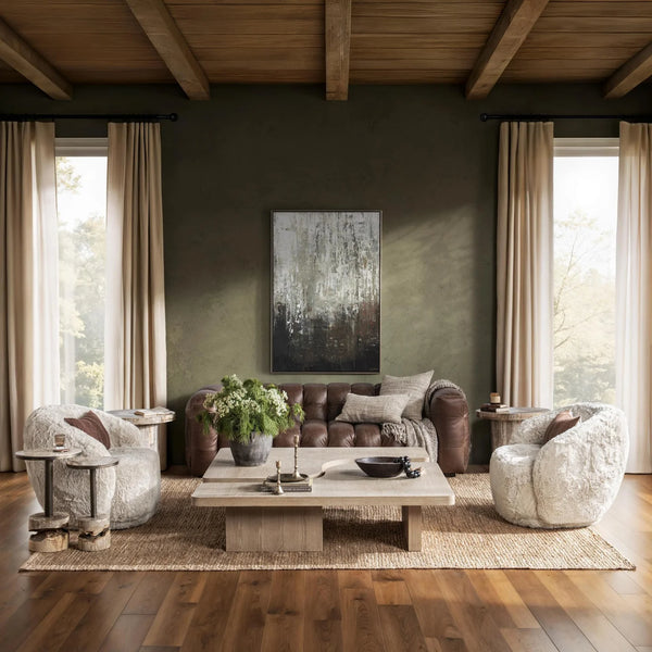 Top Grain Tufted Leather Sofa