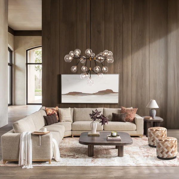 Sectional Sofa w/ Ash Wood Base