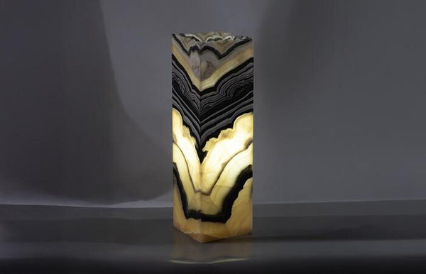 Zebra Onyx Lamp 20”