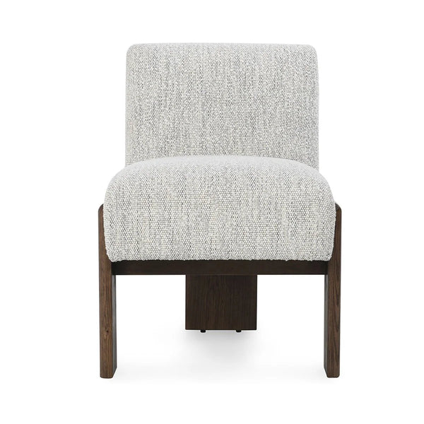 Ash Wood & Boucle Upholstered Dining Chair