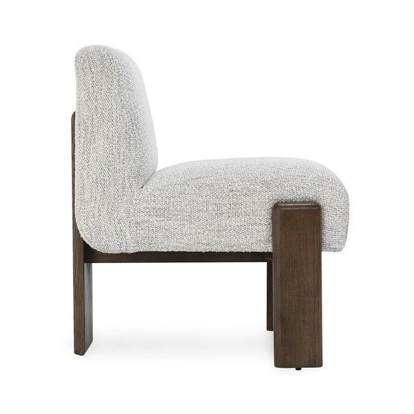 Ash Wood & Boucle Upholstered Dining Chair
