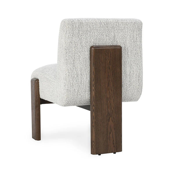 Ash Wood & Boucle Upholstered Dining Chair