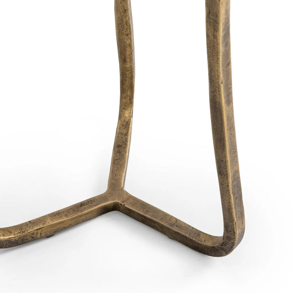 Chiseled White Marble Martini Table